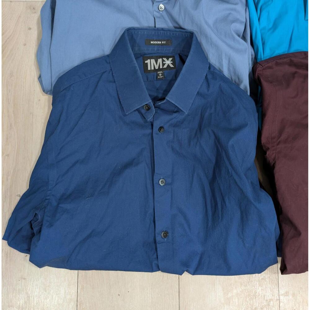 Lot Of Six (6) Mens Express 1MX Button Down Long Sleeve Dress Shirts Size Medium - Picture 2 of 7